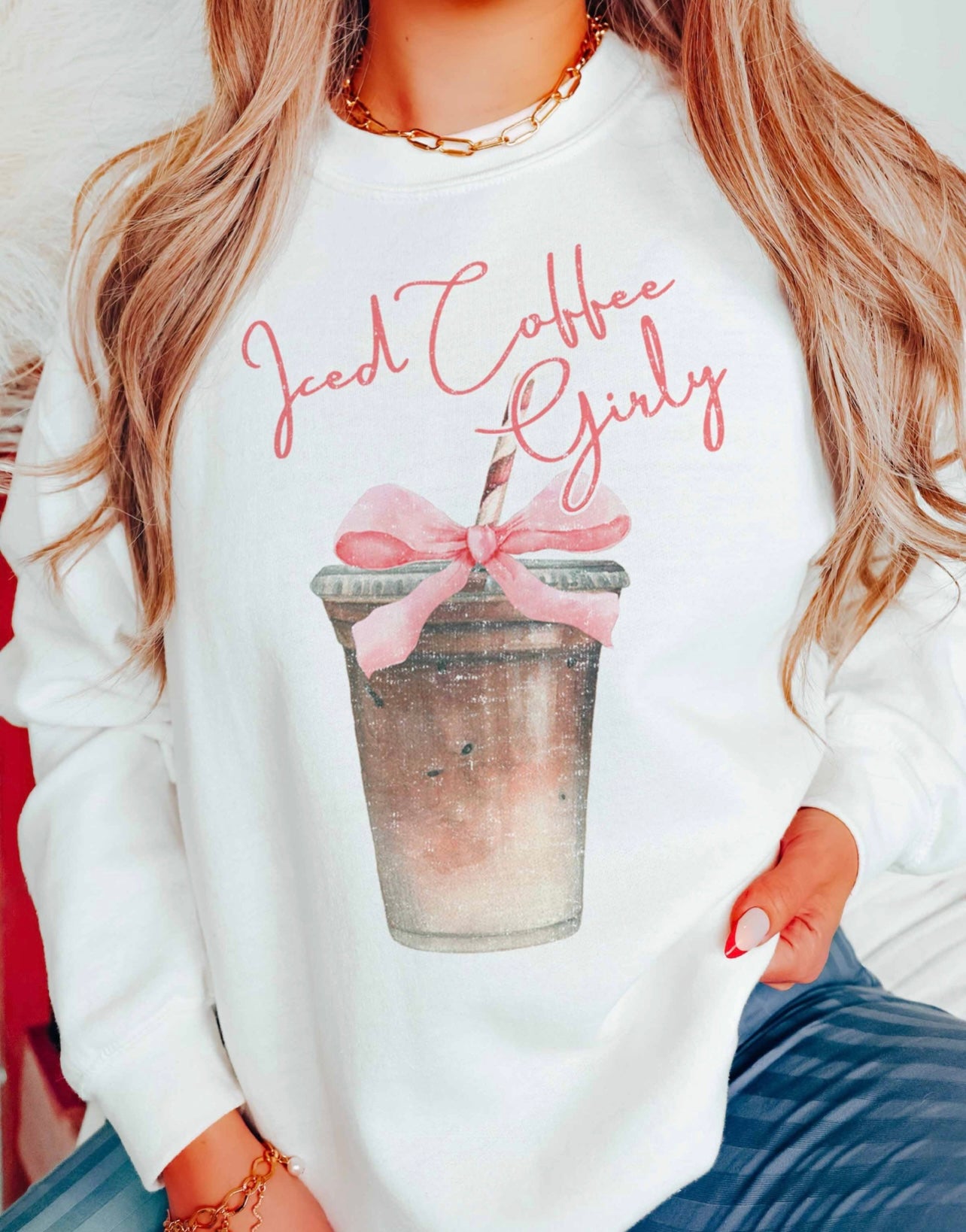 Iced Coffee Girly Oversized Sweatshirt